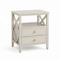 Comodino con 2 cassetti beige in MDF 60 x 40 x 75 cm