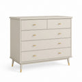 Cassettiera bassa 6 cassetti beige in MDF 120 x 45 x 100 cm
