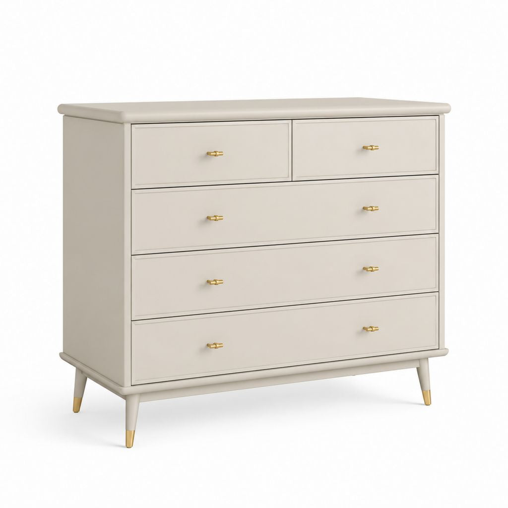 Cassettiera bassa 6 cassetti beige in MDF 120 x 45 x 100 cm