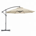 Ombrellone da giardino a braccio laterale beige in poliestere ottagonale Ø 300 cm