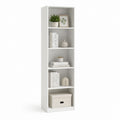 Libreria a 5 ripiani bianca in pannello truciolare nobilitato 30 x 24 x 180 cm