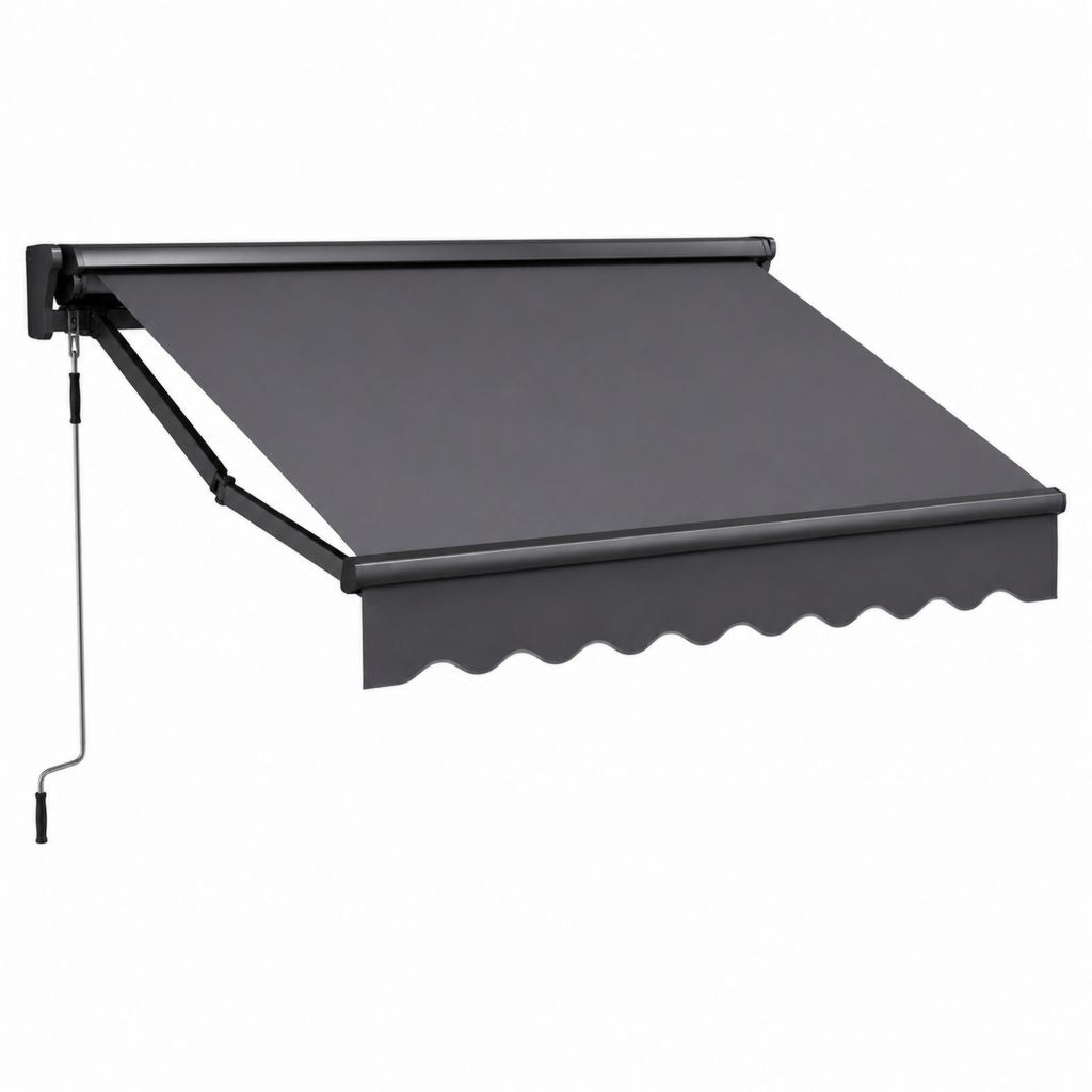 Tenda da sole avvolgibile manuale antracite in poliestere e alluminio 300 x 250 cm
