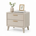 Comodino a 2 cassetti beige in MDF rettangolare 60 x 40 x 60 cm