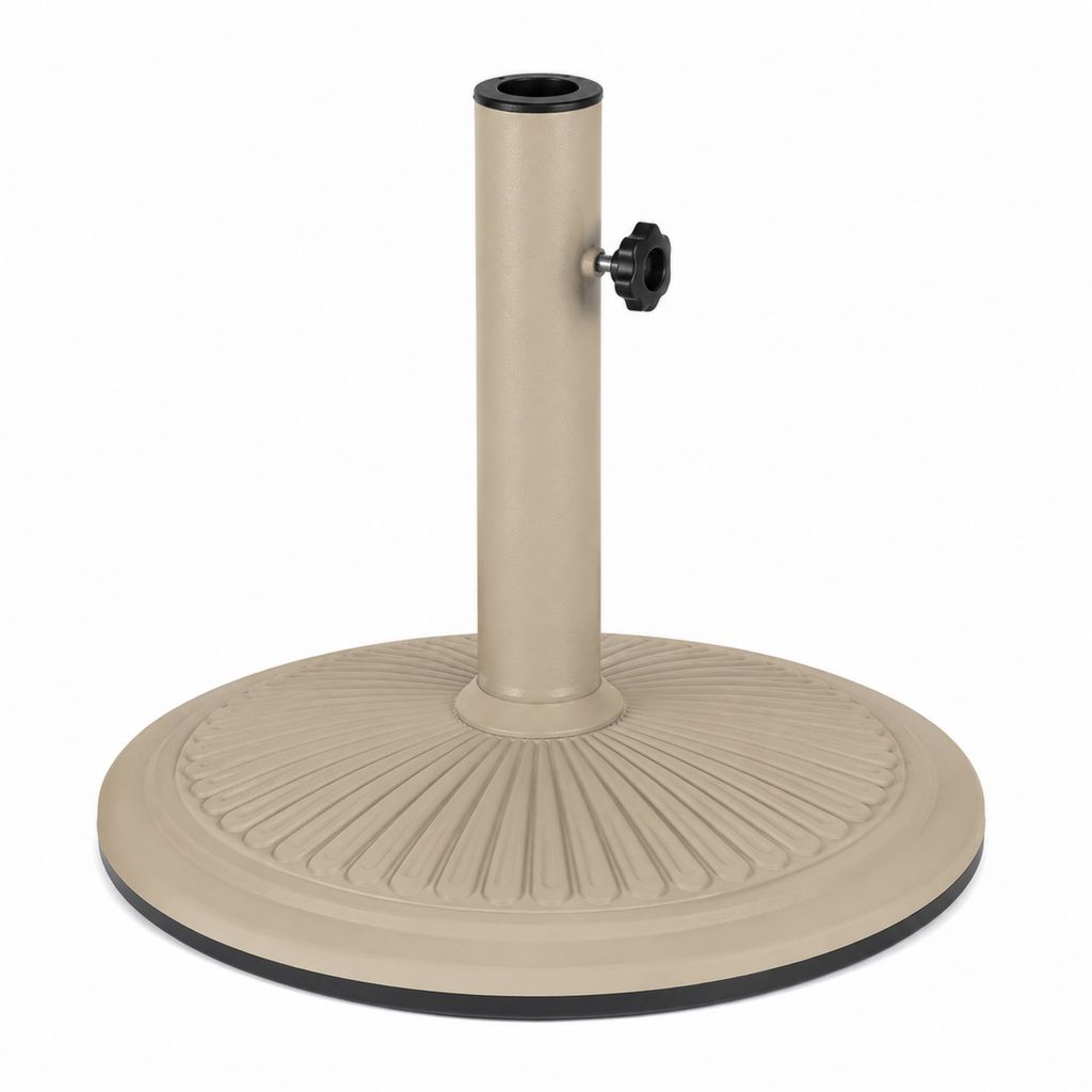 Base per ombrellone rotonda beige in poliresina 50 x 50 x 35 cm