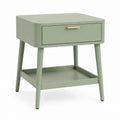 Tavolino laterale con cassetto verde salvia in MDF 50 x 40 x 60 cm