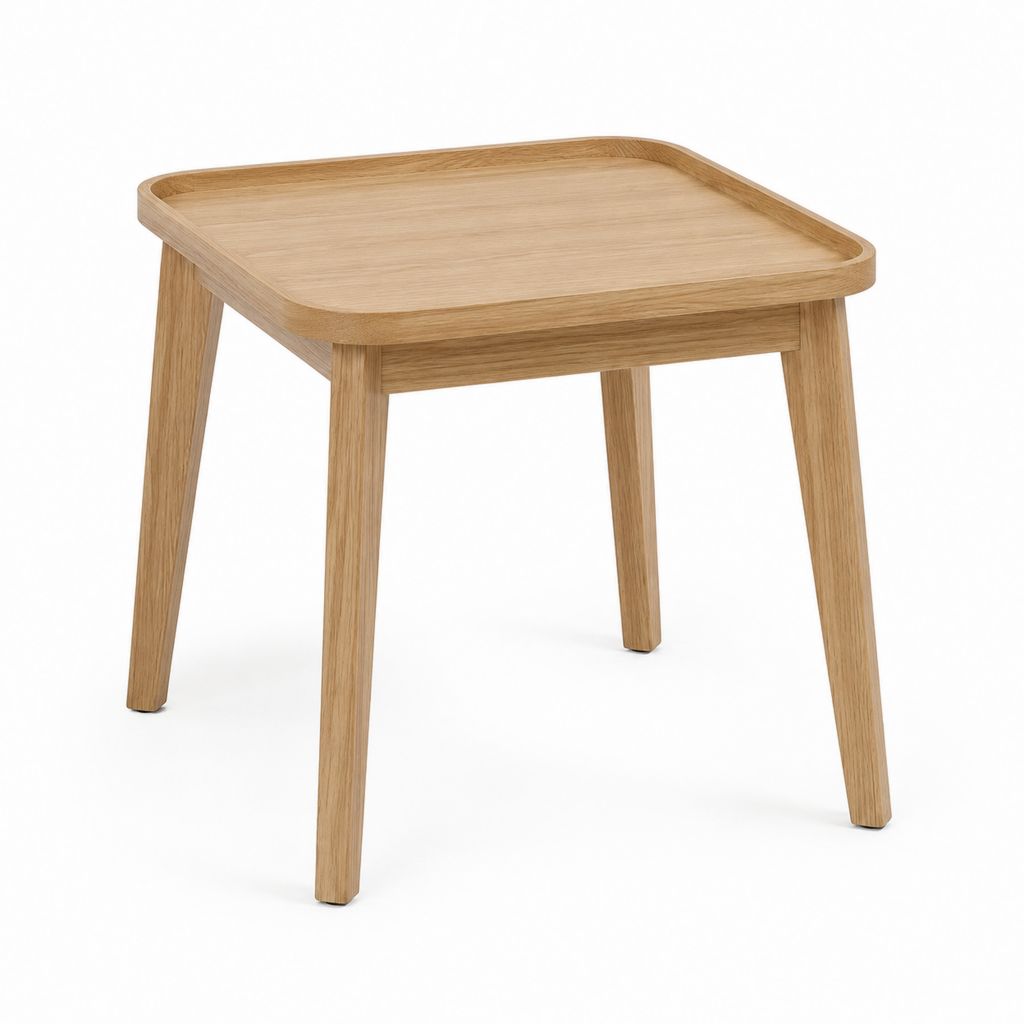 Tavolino laterale in rovere naturale rettangolare 50 x 40 x 45 cm