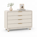 Cassettiera bassa 4 cassetti avorio in MDF 120 x 45 x 85 cm